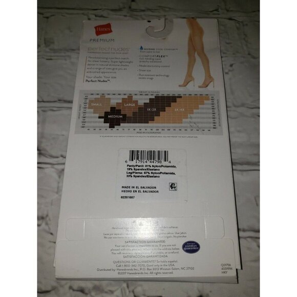 Women's Lightest Coverage Tummy control Pantyhose Hanes Premium  S* transparent - Picture 2 of 2